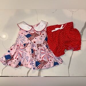 Posh Pickle Patriotic Baby Dress and Shorts Set Size 2t